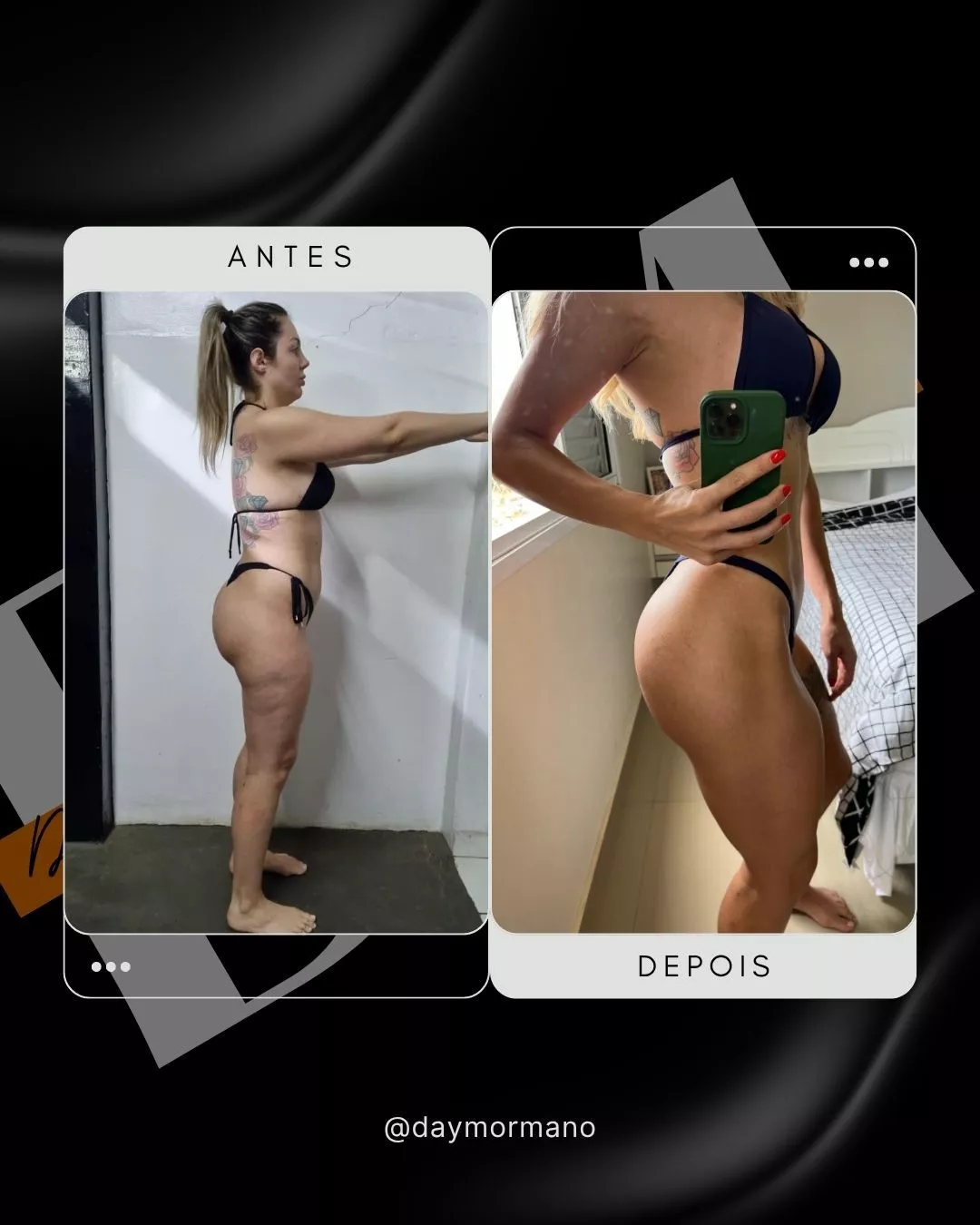 Antes e depois — aluna do PowerDay